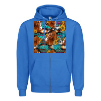 True Royal sunflower horses seamless pattern Zipper Hoodie - HRA Design Shop