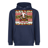 Navy Moooey christmas Heavyweight Hoodie - Artiststas
