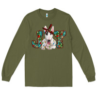 Army Green Christmas joy bull terrier Long Sleeve Tee - RanaPortraitStore
