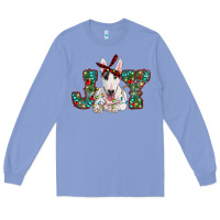 Colony Blue Christmas joy bull terrier Long Sleeve Tee - RanaPortraitStore