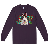 Plum Christmas joy bull terrier Long Sleeve Tee - RanaPortraitStore