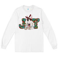 White Christmas joy bull terrier Long Sleeve Tee - RanaPortraitStore