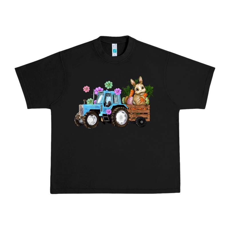 Happy Easter Tractor With Bunny Flowers And Carrot Urban Heavy Tee by RanaPortraitStore | Teevron