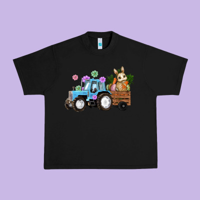 Happy Easter Tractor With Bunny Flowers And Carrot Urban Heavy Tee Designed By Ranaportraitstore