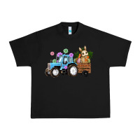 Black Happy Easter Tractor with Bunny Flowers and Carrot Urban Heavy Tee - RanaPortraitStore