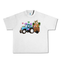 Lunar Rock Happy Easter Tractor with Bunny Flowers and Carrot Urban Heavy Tee - RanaPortraitStore