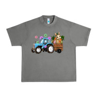 Tornado Happy Easter Tractor with Bunny Flowers and Carrot Urban Heavy Tee - RanaPortraitStore