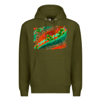 Army Green westerb aztec and leopard background Premium Hoodie - AdoDesignShop