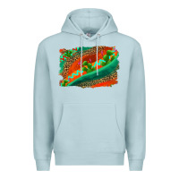 Blue Mist westerb aztec and leopard background Premium Hoodie - AdoDesignShop