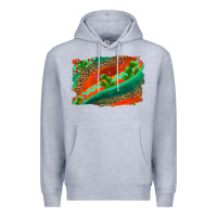 Heather Grey westerb aztec and leopard background Premium Hoodie - AdoDesignShop