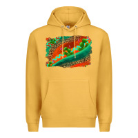 Mustard westerb aztec and leopard background Premium Hoodie - AdoDesignShop