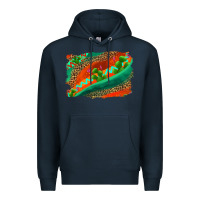 Navy westerb aztec and leopard background Premium Hoodie - AdoDesignShop