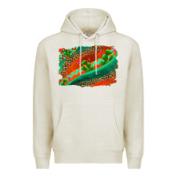 Oatmeal Heather westerb aztec and leopard background Premium Hoodie - AdoDesignShop