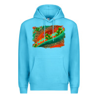 Ocean Blue westerb aztec and leopard background Premium Hoodie - AdoDesignShop