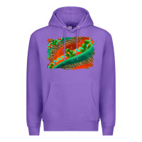 Purple westerb aztec and leopard background Premium Hoodie - AdoDesignShop