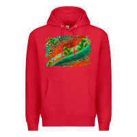 Red westerb aztec and leopard background Premium Hoodie - AdoDesignShop