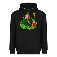 Black st patricks and horseshoes with shamrocks Heavyweight Hoodie - AdoDesignShop