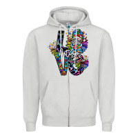 Dove Grey love autism Zipper Hoodie - SublimationCraftShop