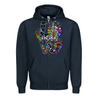 Navy love autism Zipper Hoodie - SublimationCraftShop