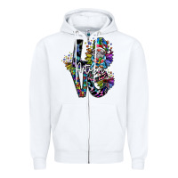 White love autism Zipper Hoodie - SublimationCraftShop