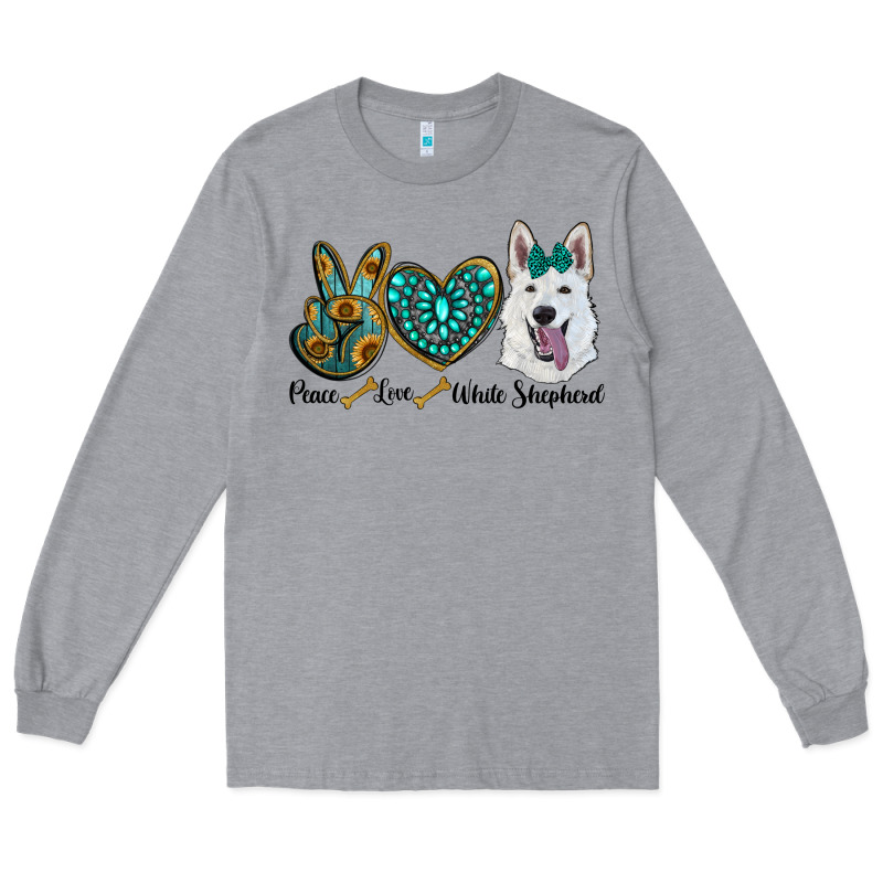 Peace Love White Sepherd Long Sleeve Tee by RanaPortraitStore | Teevron