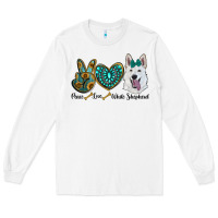 White peace love white sepherd Long Sleeve Tee - RanaPortraitStore
