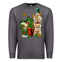 Charcoal Heather cocrtail martini and gift and snow Premium Sweatshirt - AdoDesignShop
