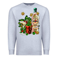 Heather Grey cocrtail martini and gift and snow Premium Sweatshirt - AdoDesignShop