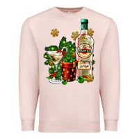 Pale Pink cocrtail martini and gift and snow Premium Sweatshirt - AdoDesignShop