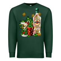 Sports Green cocrtail martini and gift and snow Premium Sweatshirt - AdoDesignShop