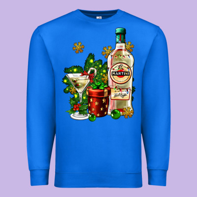 Cocrtail Martini And Gift And Snow Premium Sweatshirt Designed By Adodesignshop