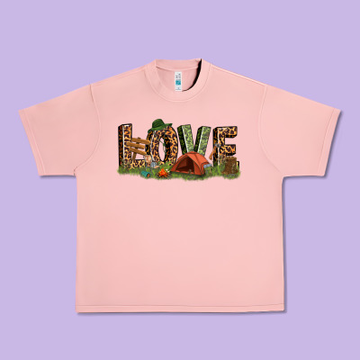 Love Camping Urban Heavy Tee Designed By Texasbilliewilder