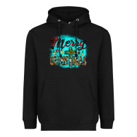 Black merry christmas wood slice ornament Heavyweight Hoodie - JahusDesignShop
