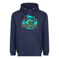 Navy merry christmas wood slice ornament Heavyweight Hoodie - JahusDesignShop