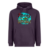 Plum merry christmas wood slice ornament Heavyweight Hoodie - JahusDesignShop