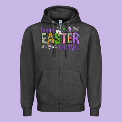 Happy Easter Nurse Zipper Hoodie Designed By Neo Western