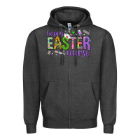 Charcoal Heather happy easter nurse Zipper Hoodie - Neo Western