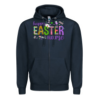 Navy happy easter nurse Zipper Hoodie - Neo Western