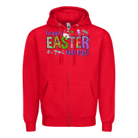 Red happy easter nurse Zipper Hoodie - Neo Western