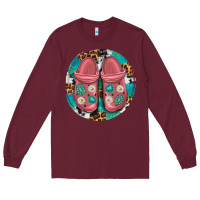 Burgundy western crocin Long Sleeve Tee - texasbilliewilder