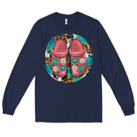 Navy western crocin Long Sleeve Tee - texasbilliewilder