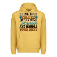 Antique Gold drink your coffee put on some turquoise and handle Premium Hoodie - MaliasSmallBusiness