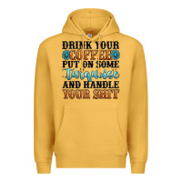 Mustard drink your coffee put on some turquoise and handle Premium Hoodie - MaliasSmallBusiness