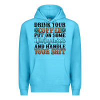 Ocean Blue drink your coffee put on some turquoise and handle Premium Hoodie - MaliasSmallBusiness