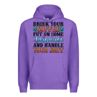 Purple drink your coffee put on some turquoise and handle Premium Hoodie - MaliasSmallBusiness