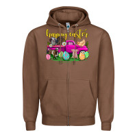 Chestnut happy easter truck with farm animal Zipper Hoodie - Neo Western