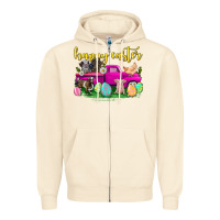 Sandshell happy easter truck with farm animal Zipper Hoodie - Neo Western
