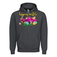 Smoke happy easter truck with farm animal Zipper Hoodie - Neo Western
