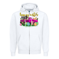 White happy easter truck with farm animal Zipper Hoodie - Neo Western