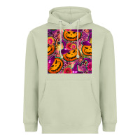 Matcha halloween witchy pumpkin seamless pattern Heavyweight Hoodie - BundleAndBundleShop